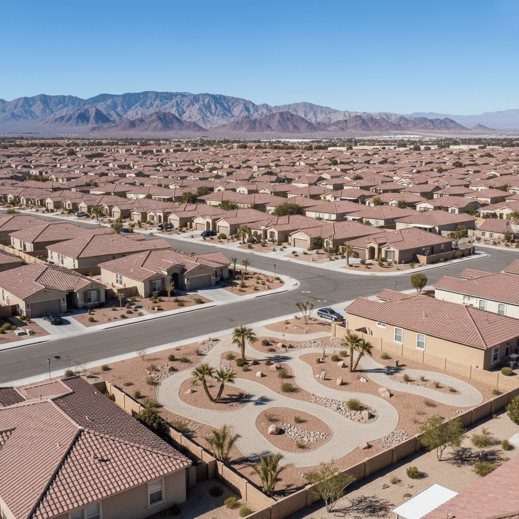 Aerial view of Las Vegas Valley land parcels